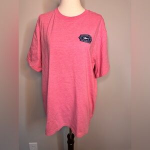 Sz L Southern Tide shark hut tshirt heathered red coral